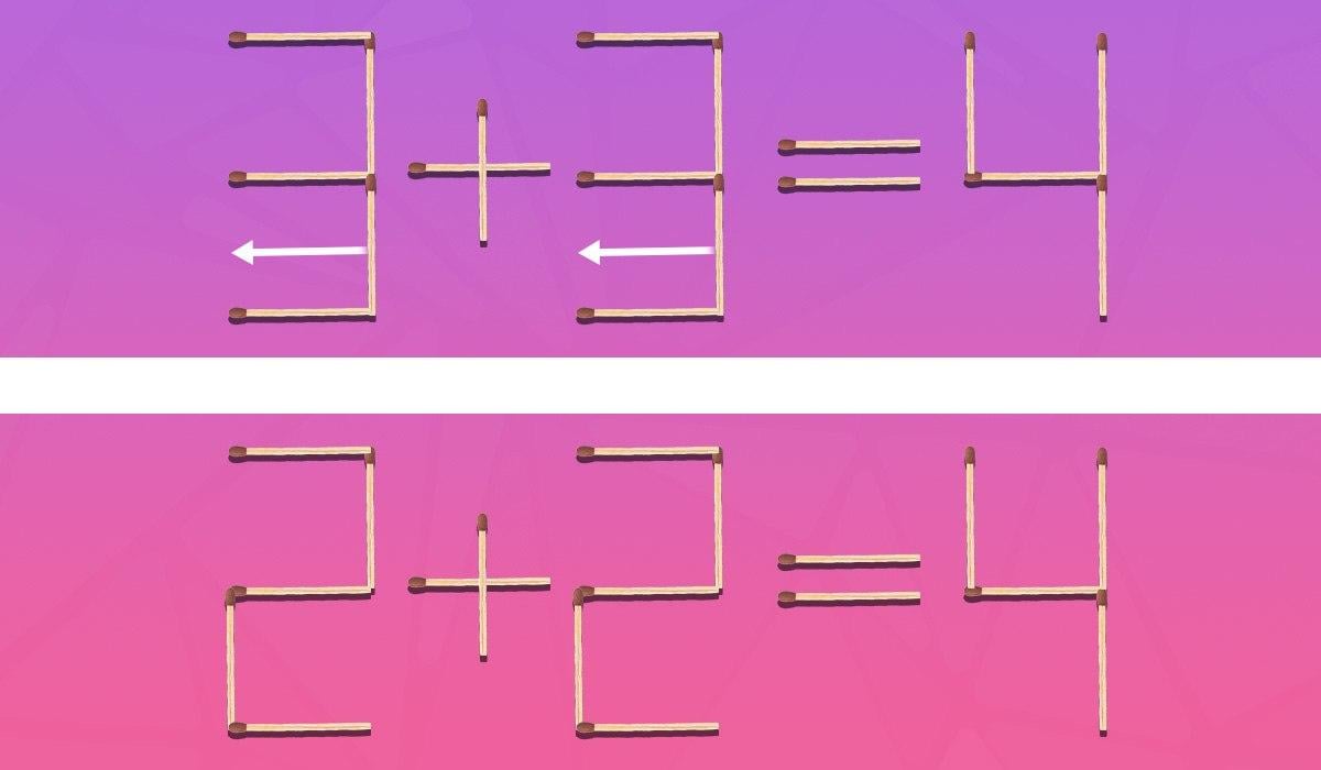 Kateri dve vžigalici je treba premakniti, da se popravi napaka: hiter inteligenčni test